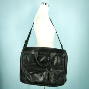 Tumi Black Alpha Napa Leather Padded Laptop Briefcase Bag Business Career 9624D3